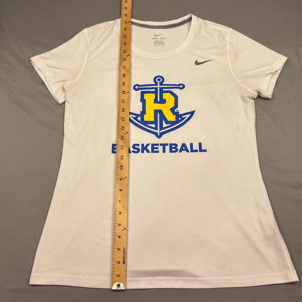 Nike Rollins College Tars Basketball T Shirt Ladies Large Dri-Fit White Tee